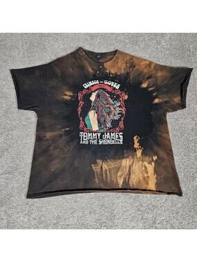 Tommy James And The Shondells T-Shirt Adult 2XL Black Tie Dye Crimson And Clover